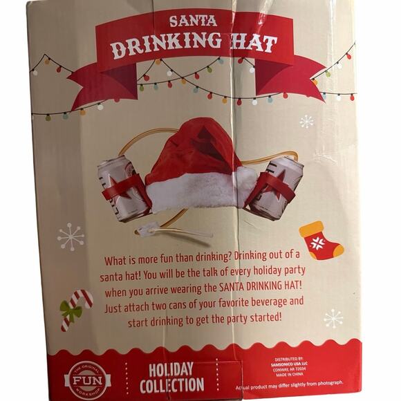 Christmas Santa drinking hat NEW with box - Picture 5 of 5